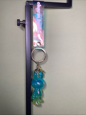 Charm Buddy Keychain - Blue & Green Rabbit